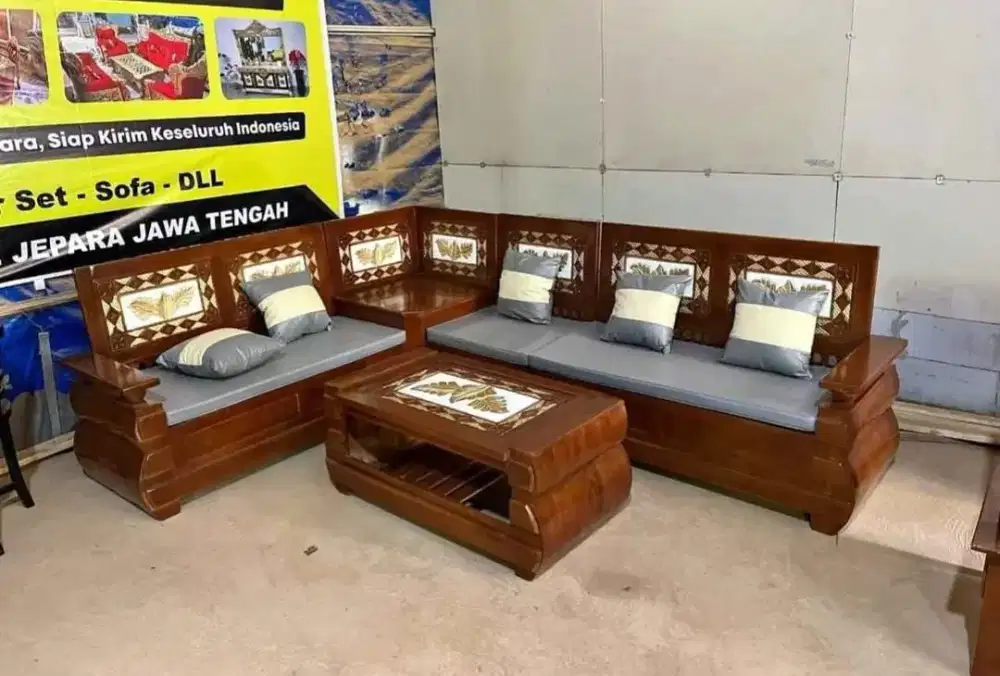 Kursi L domino matras+bantal