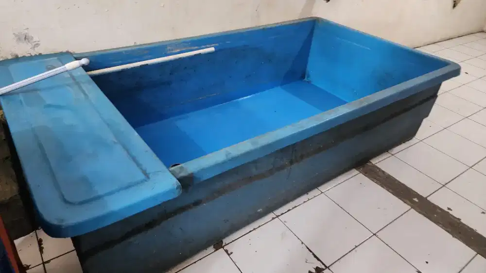 bak kolam koi bahan fiber tebal + filter