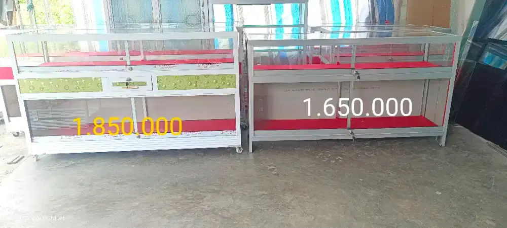 Ready etalase pulsa panjang 1 mtr, 150cm dan 2 mtr