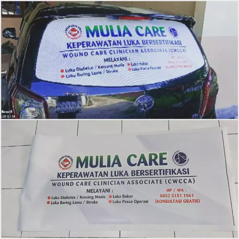 Stiker oneway kaca belakang mobil sticker promosi berjalan hemat murah