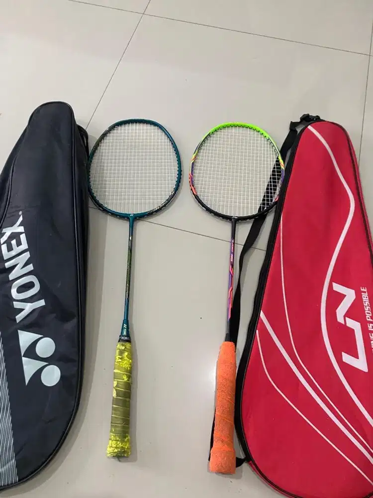 Jual 2pcs Raket Badminton Yonex Arcsaber & Raket Lining Turbo 99