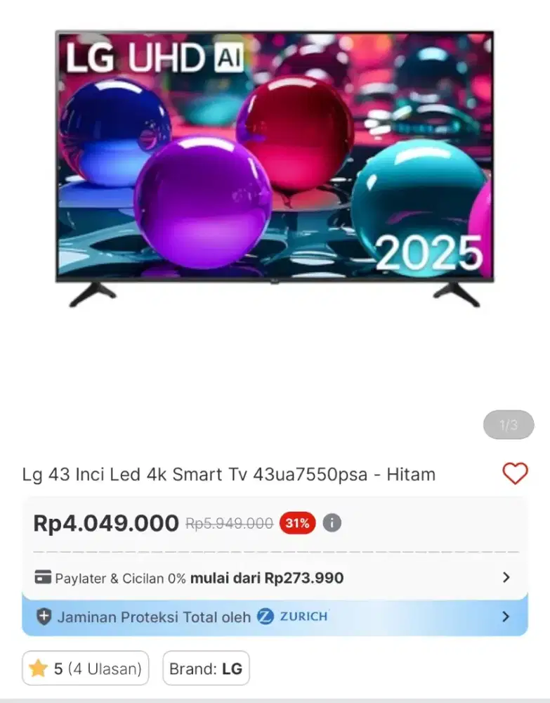 Lg smart led tv 43 inc