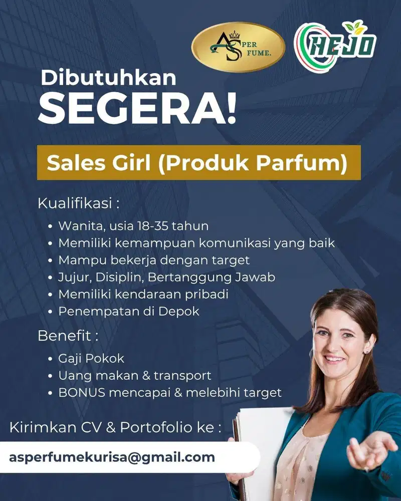 SALES GIRL (PRODUK PARFUM & PENGHARUM RUANGAN)