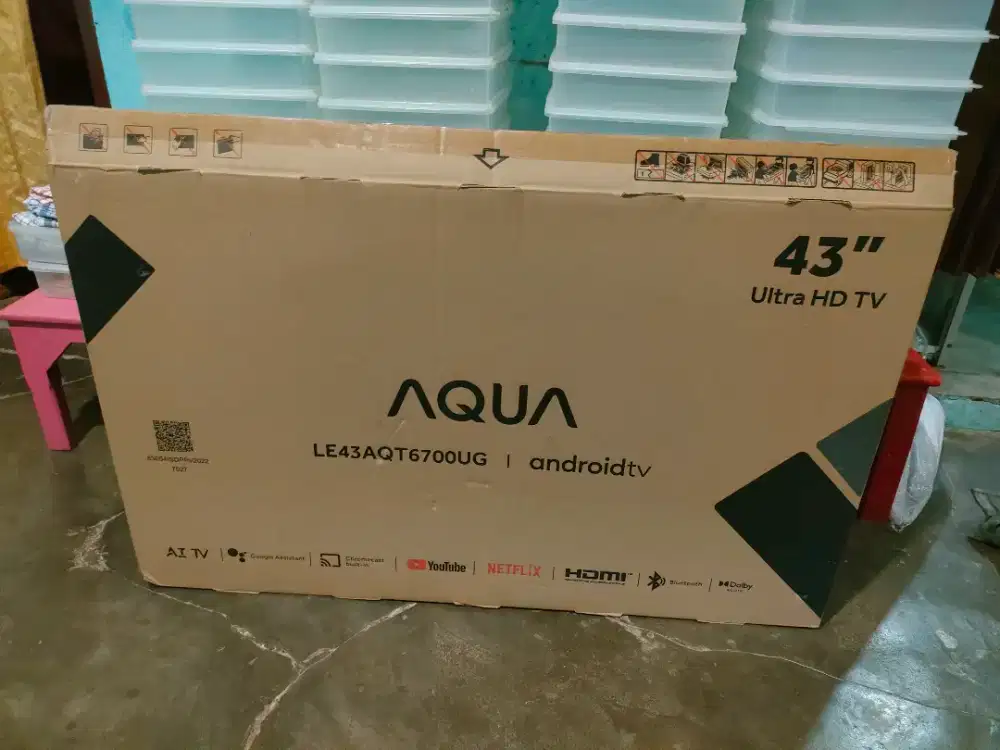 Tv android Aqua 43 in, 7 bulan pemakaian