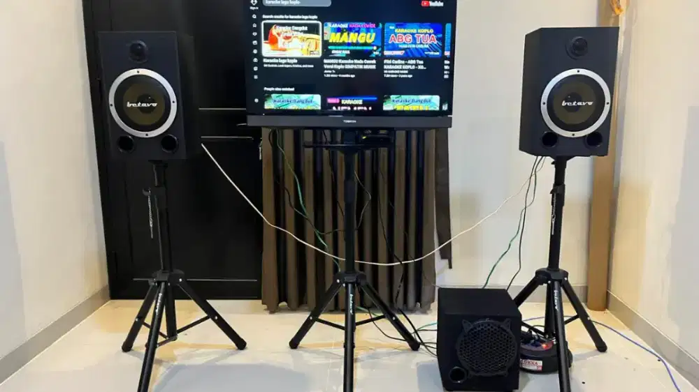 PAKET 1 SET KARAOKE KUMPLIT SAMA TV 32 INCH ANDROID, TINGGAL NYANYI...