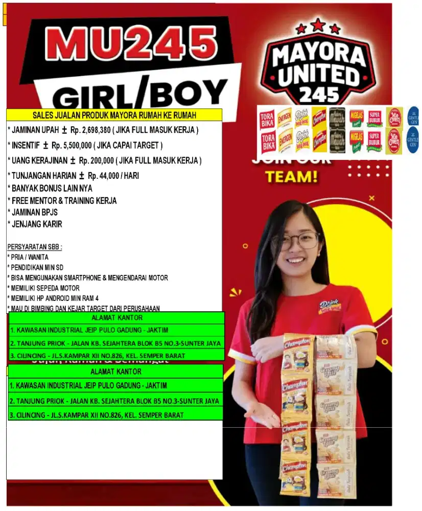 LoKer Sales Dor To Dor Mayora United Home