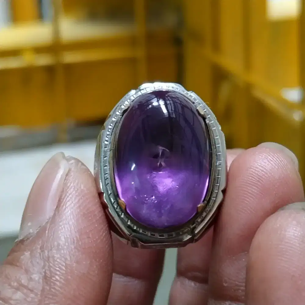 Permata batu cincin kecubung ametyst bungur btb lampung