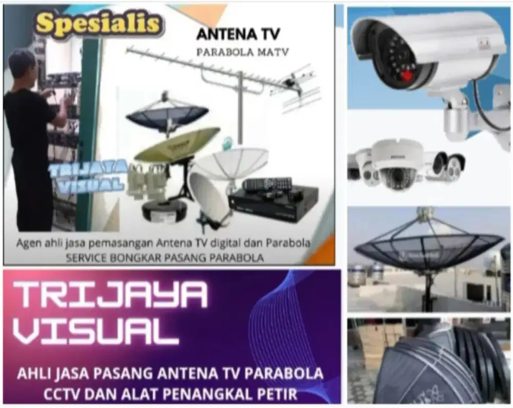 Ahli jasa pasang antena TV digital service parabola dan camera CCTV