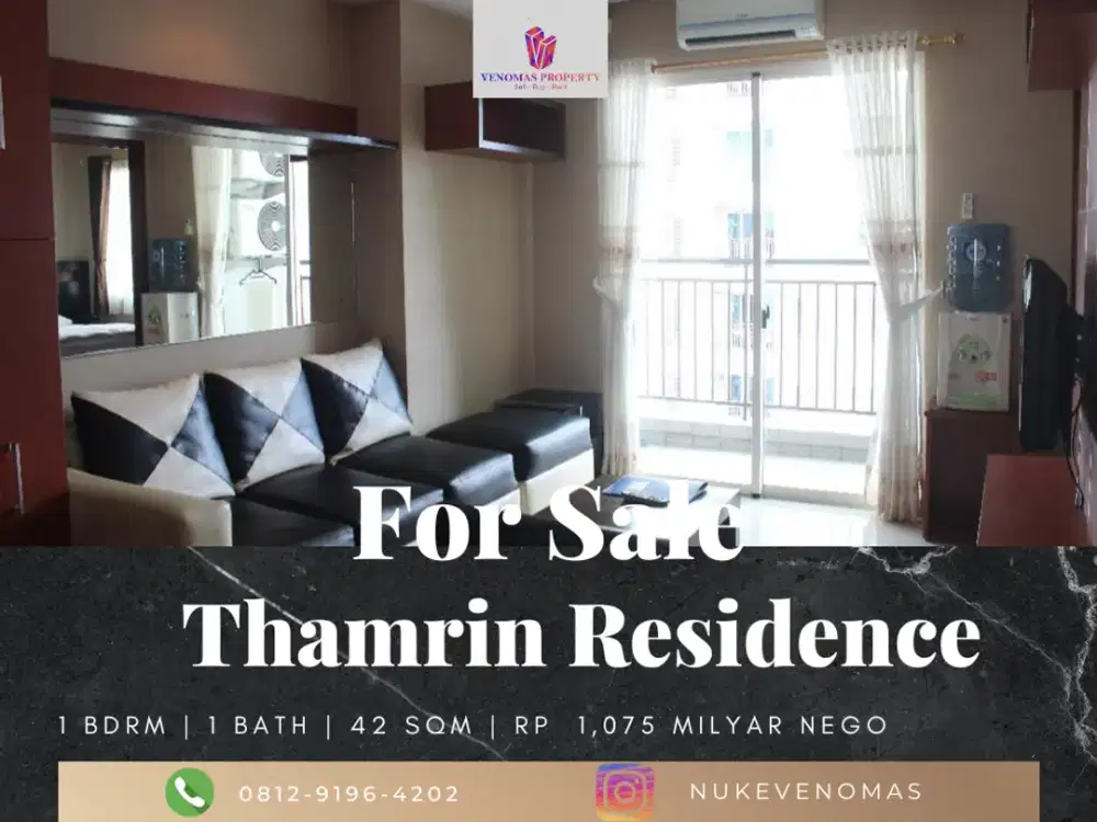 DIjual Apartement Thamrin Residence Type L Mid Floor 1BR FF