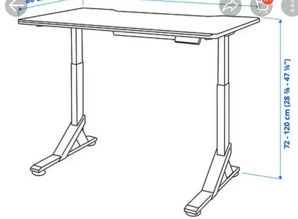 meja gaming IKEA UPPSPEL 180x80