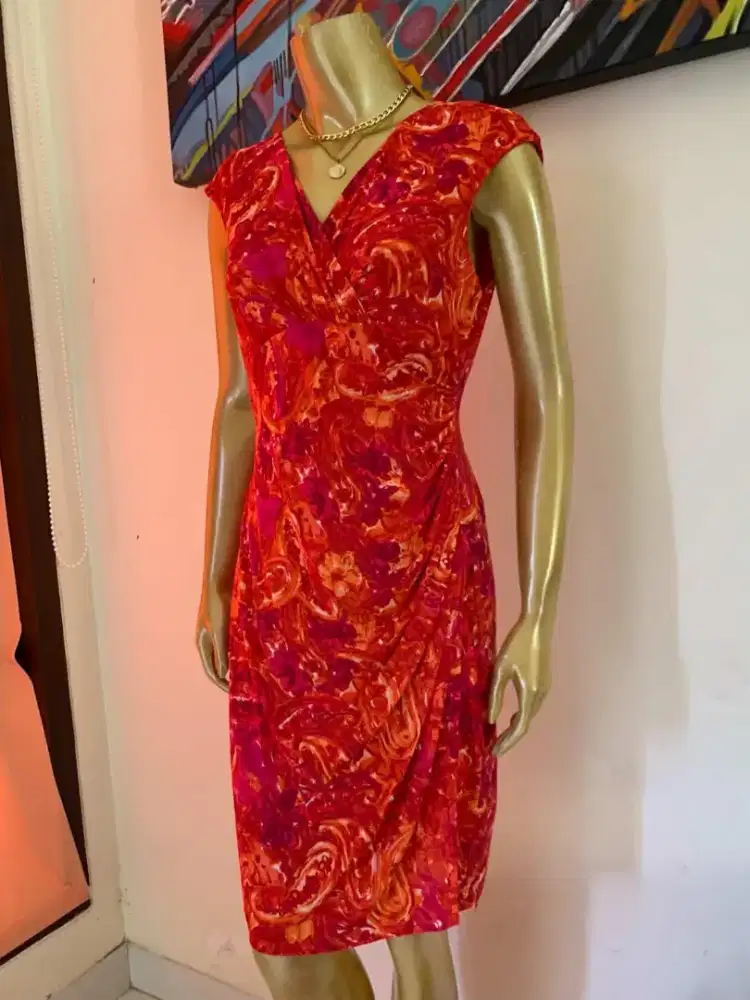 Dress Merah Bahan Lembut