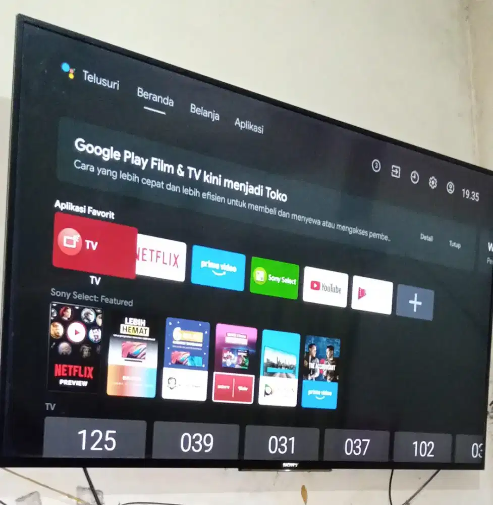 Bu Tv Smart Android SONY BRAVIA super slim 50 inch,normal,mulus,nego