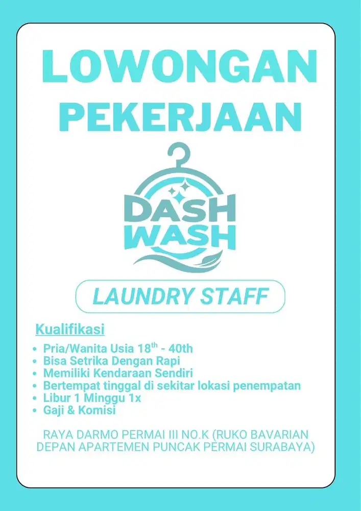 Lowongan kerja Laundry