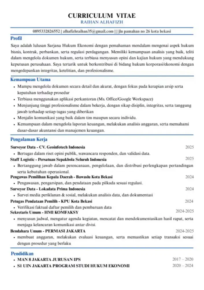 minat berkerja kantoran