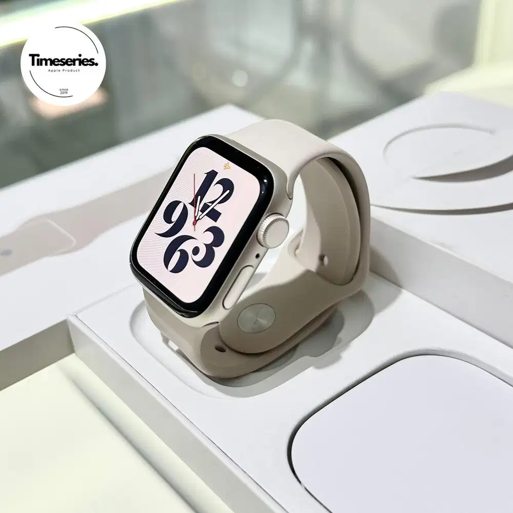 Apple Watch SE Gen 2 40mm BH100% Garansi ON 2026 Starlight Fullset Ori