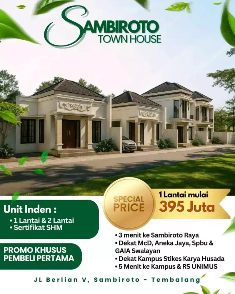 PROMO EXCLUSIVE RUMAH PESAN BANGUN SHM di Sambiroto