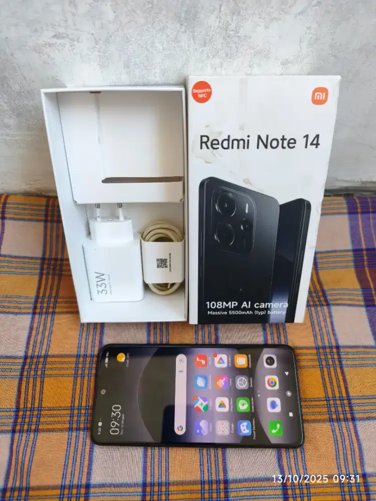 Redmi Note 14 4G 8/256 Fullset ori segel pmkian sgkt garansi ON