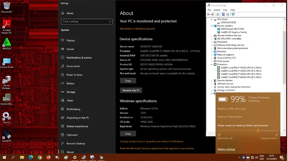 HP Core i7 10GB SSD 256 VGA Dual AMD Full HD Kyb NYALA Win ORI Garansi