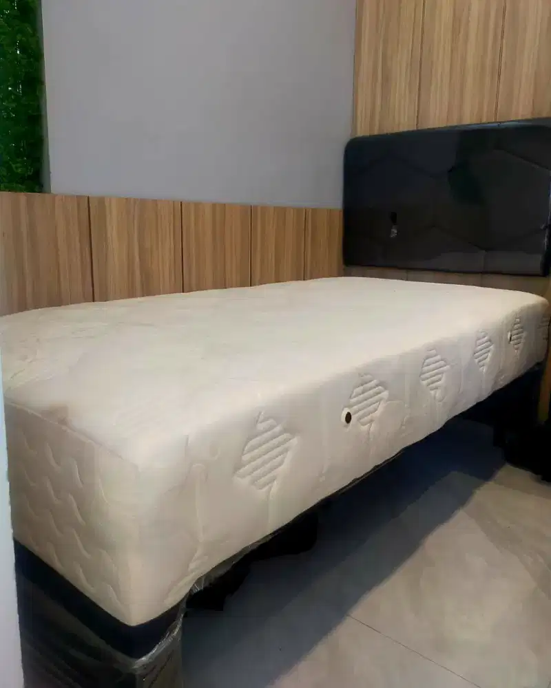 Ranjang kasur spring bed premium 100x200 KAIOO baru lengkap sisa hotel