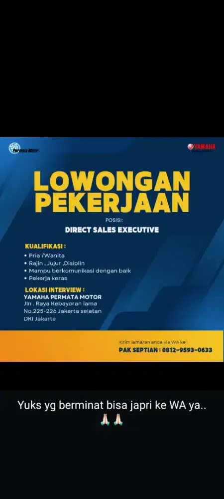 Dibutuhkan karyawan karyawati