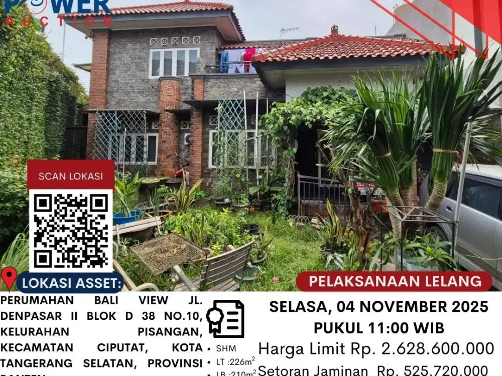 DIJUAL TANAH DAN BANGUNAN MELALUI LELANG‼