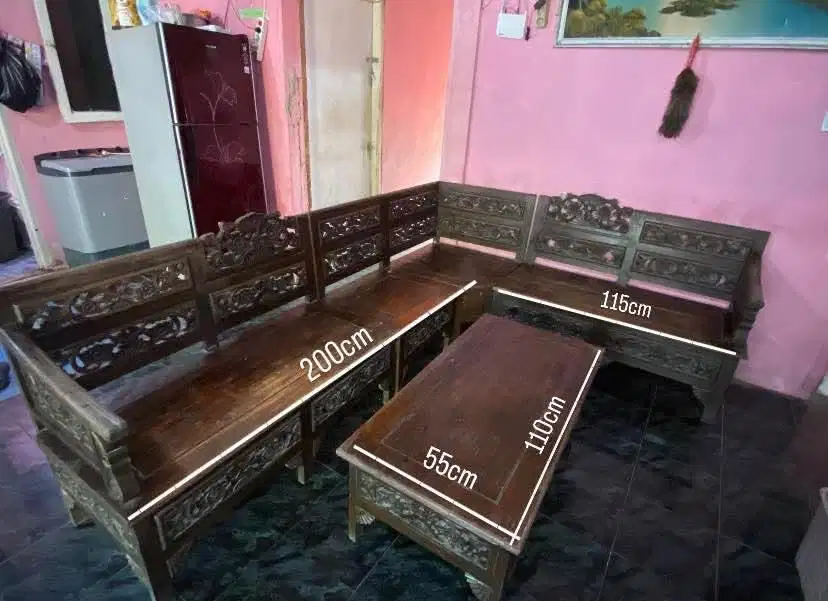 Kursi Jati Sudut Asli 1 set