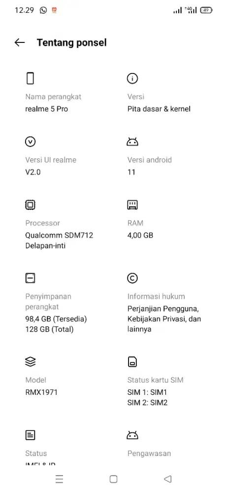 Jual BU realme 5 pro 4/128