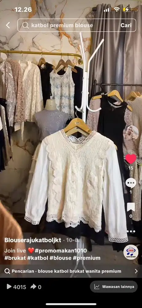 Host live baju perembuan