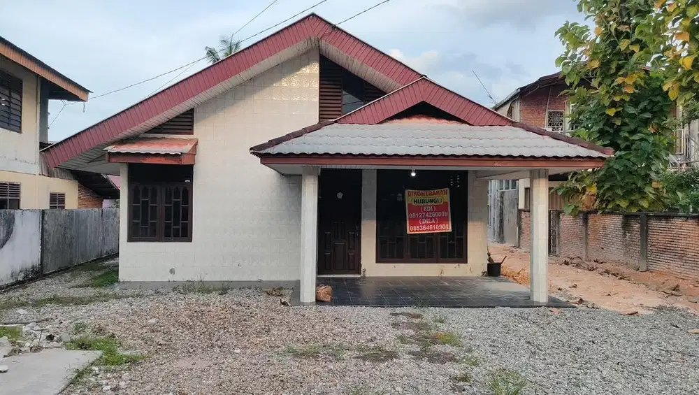 SEWA RUMAH 600 m2 TEMPAT USAHA JL A YANI BANGKINANG PINGGIR JALAN