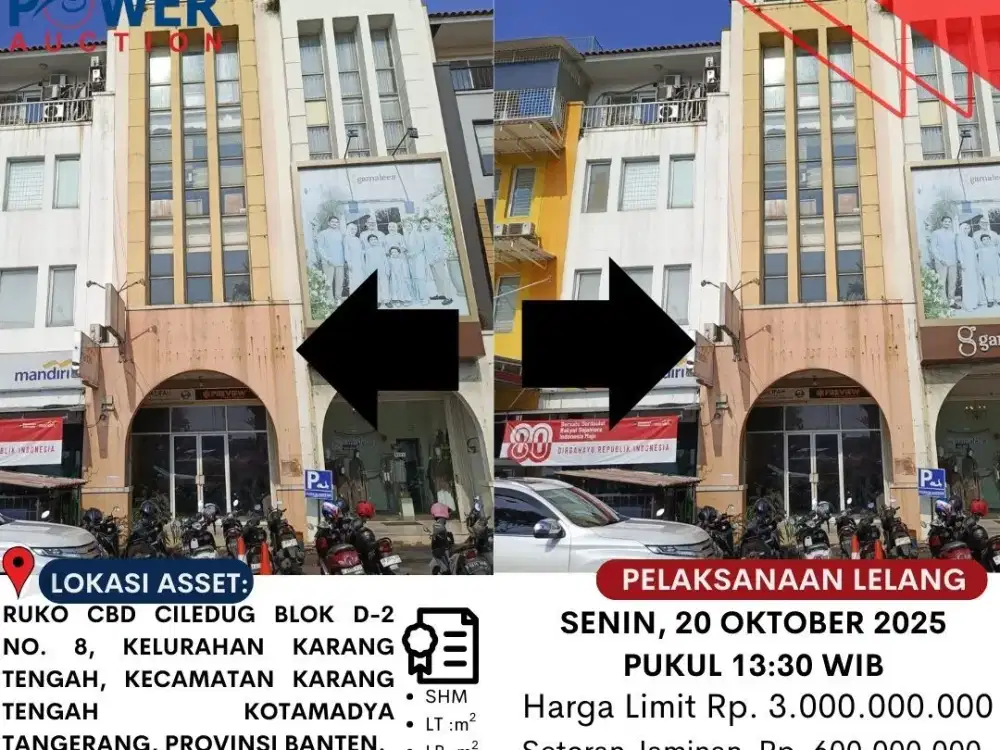 DIJUAL RUKO MELALUI LELANG‼