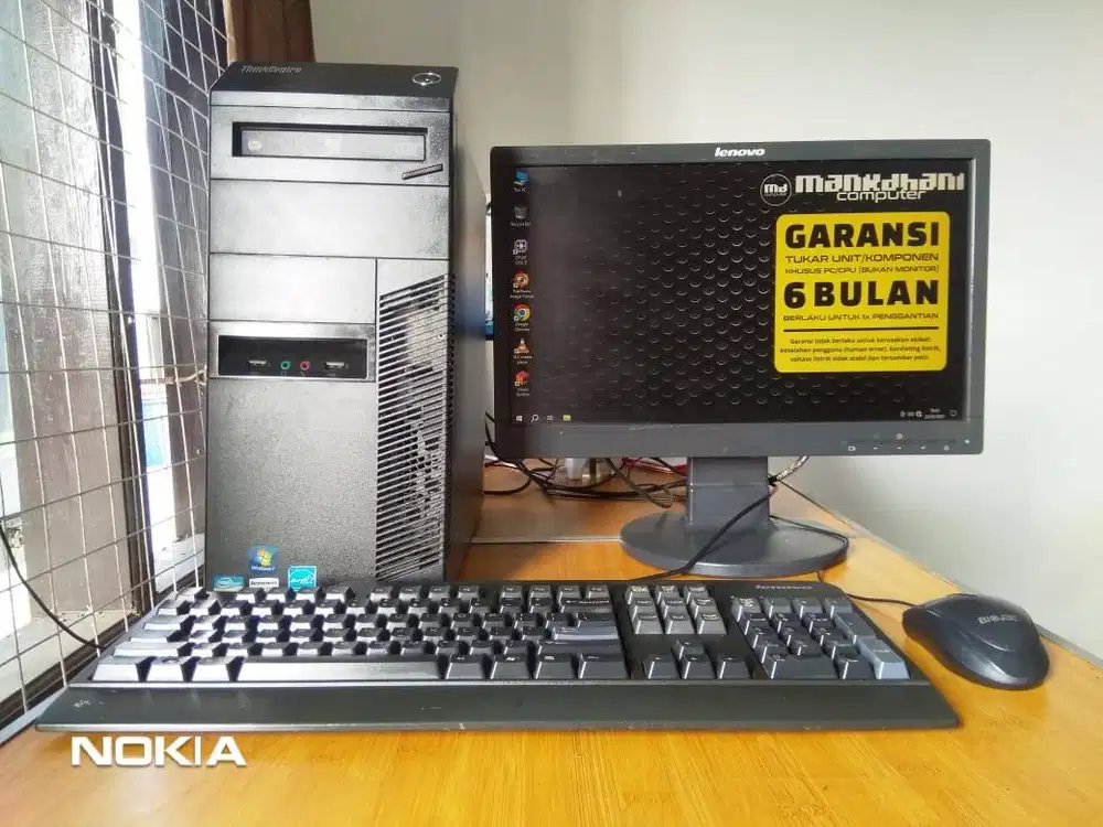 PC Fullset Lenovo | RAM 8 GB + Harddisk 1000 GB + Monitor 19 inci