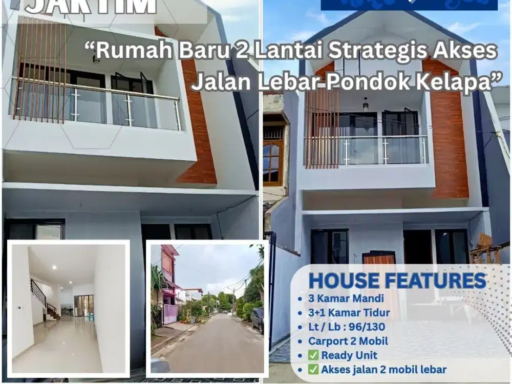 Dijual Rumah Baru Modern 3+1 Kamar di Pondok Kelapa 360