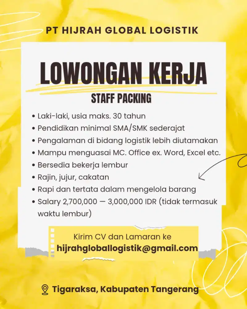 Lowongan Kerja Staff Packing