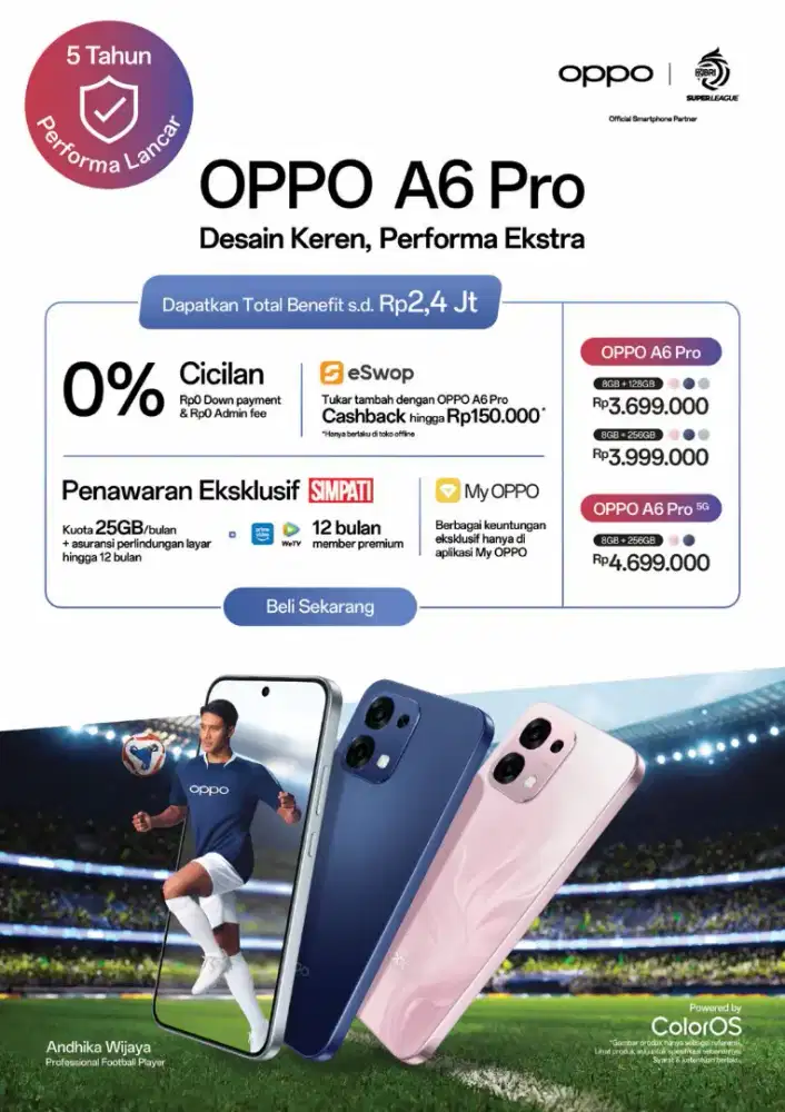 Kredit Oppo A6 Pro series tanpa Dp