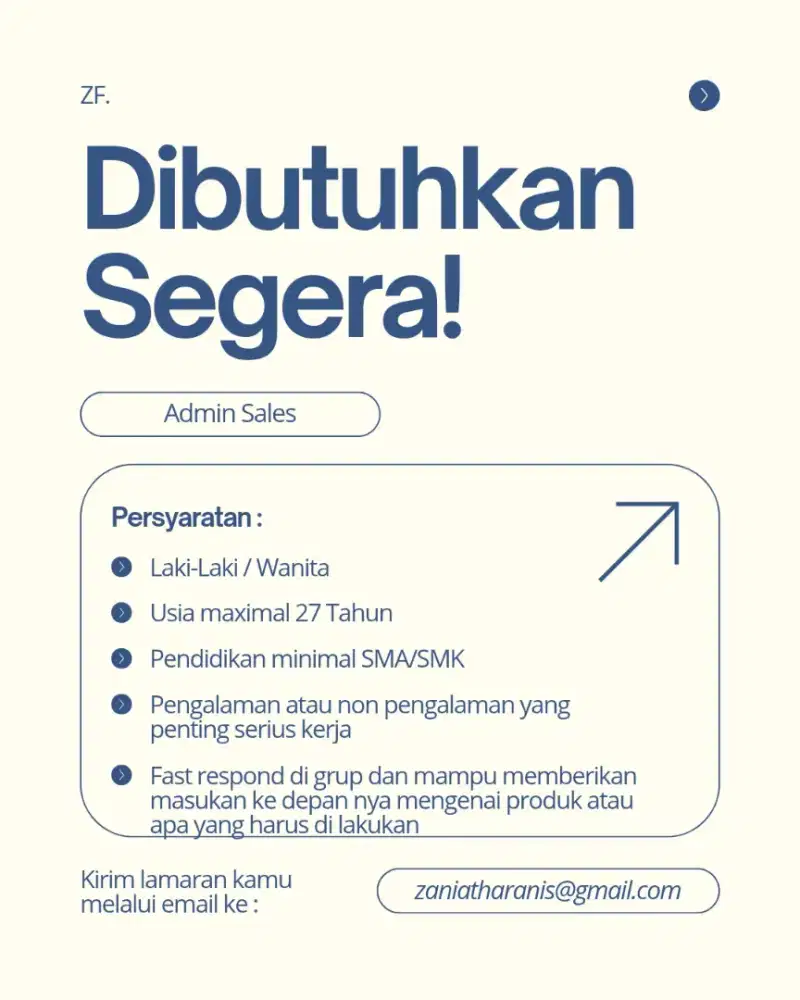 Admin sales 1 orang lagi
