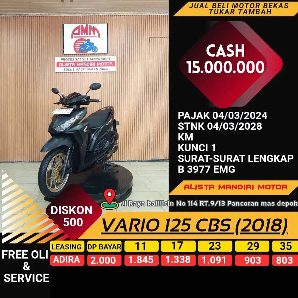 VARIO 125 CBS 2018 CC 0% KREDIVO TOKPED SPAYLETTER INDODANA GOPAYLETER