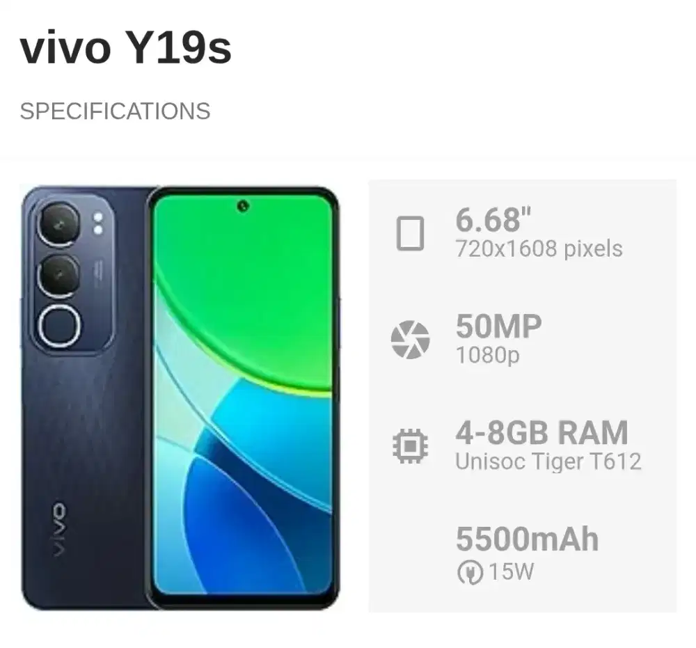 Vivo Y19S 4+4/64 Muyuss Nett 1000 Pass. Lok.Kalimalang