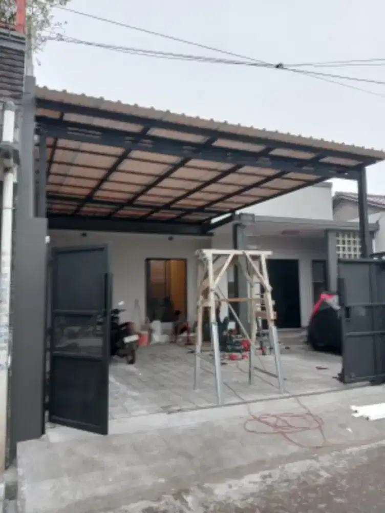 Kanopi baja ringan atap alderon, spandek pasir dan polos