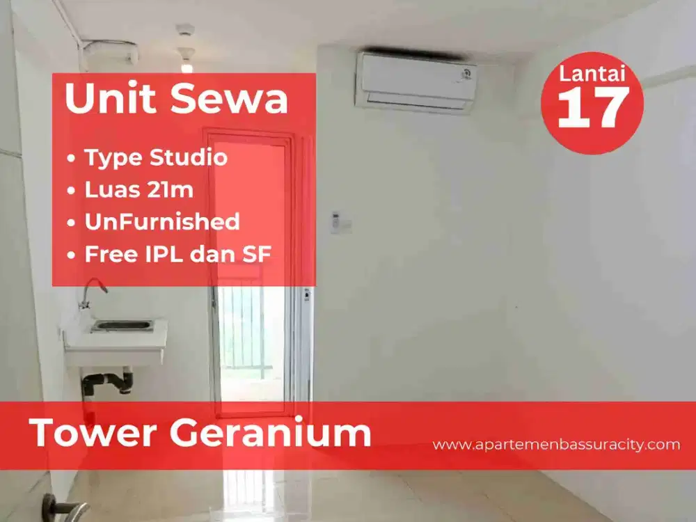 Sewa Studio kosongan apartemen Bassura City bisa per 6bln call Maula