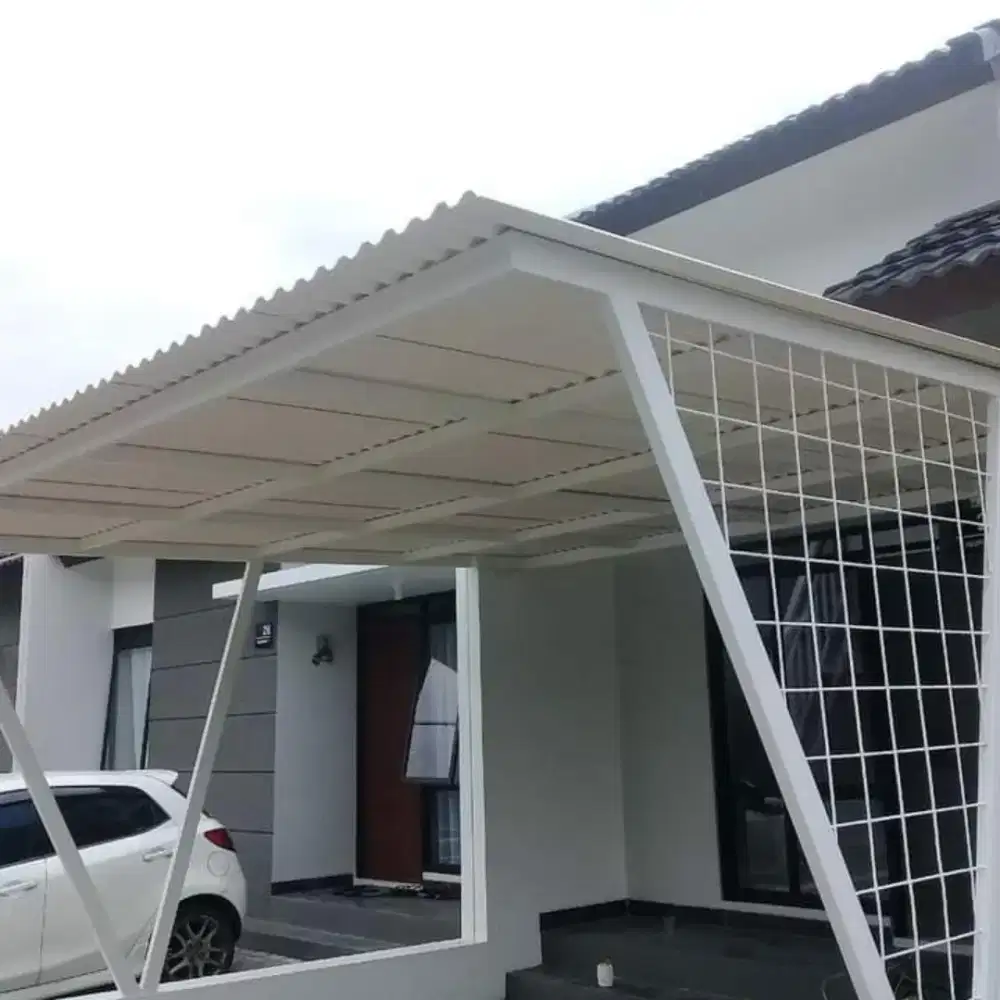 Kanopi besi hollow Galvanis atap alderon