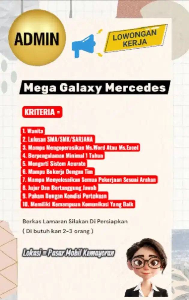 Dibuka Lowongan Pekerjaan Untuk Admin Berpengalaman