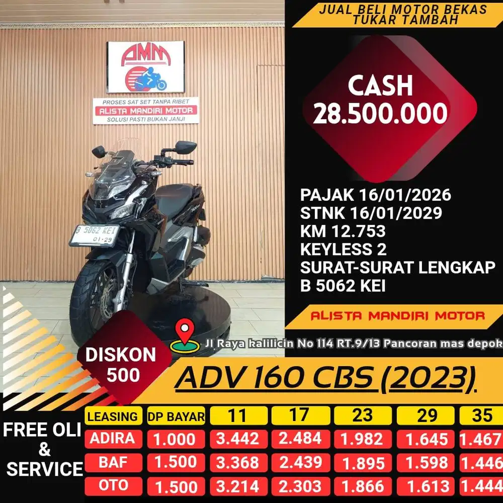 ADV 160 CBS 2023 DP 1 JT PAJAK HIDUP CC 0% KREDIVO TOKPED SPAYLETTER