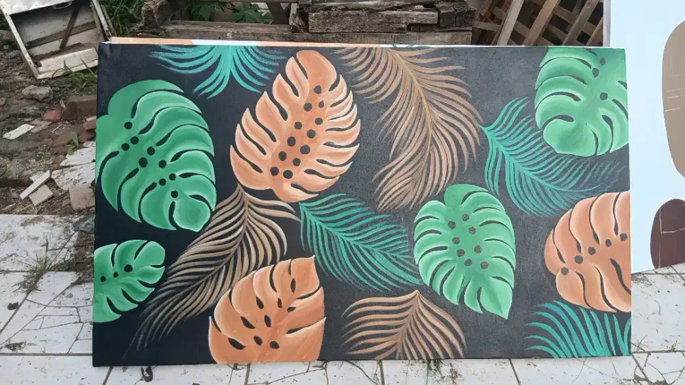 LUKISAN AESTHETIC MODERN ART TROPICAL