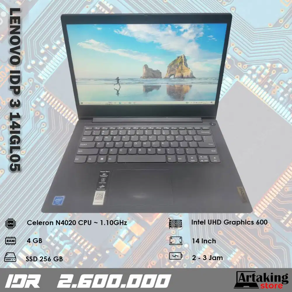 Lenovo Ideapad 3 14IGL05 - Celeron N4020 - Ram 4 GB - SSD 256 GB