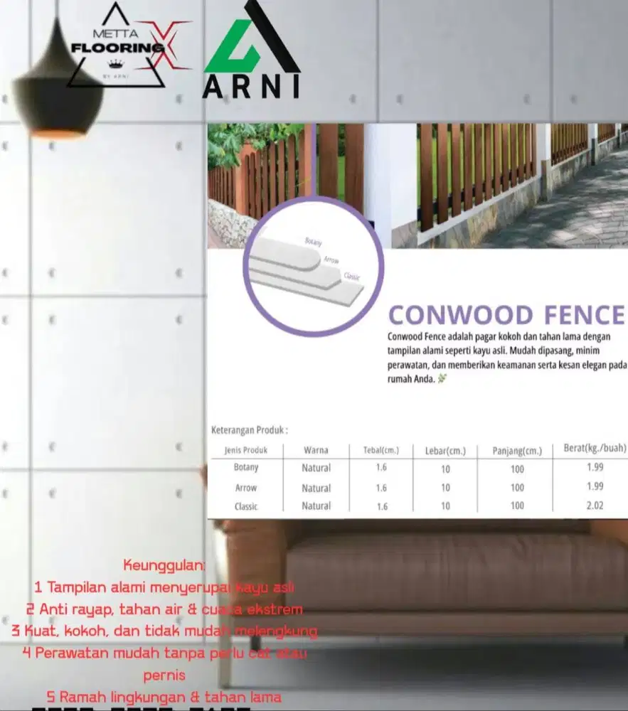 CONWOOD FENCE - PAGAR KUAT DAN AWET Pagar Kayu Sintetis Tahan Lama