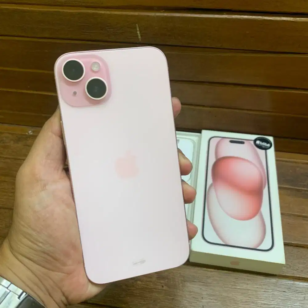 Jual iphone 15 plus 128 gb resmi ibox pink bh 89%