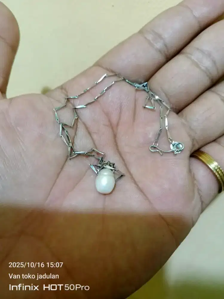 Jual kalung kode 925 liontin mutiara sesuai dengan foto