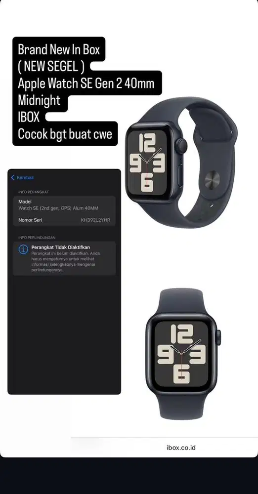 BNIB Apple Watch SE Gen 2 Midnight 40mm IBOX
