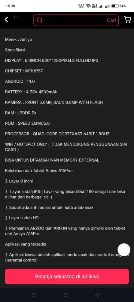 IPad kids AMIYO a15
