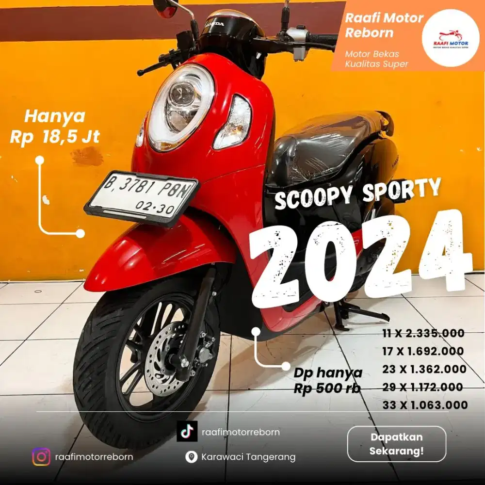 NEW SCOOPY SPORTY 2024 MOKAS BERKUALITAS SUPER & BERGARANSI DP 500 RB